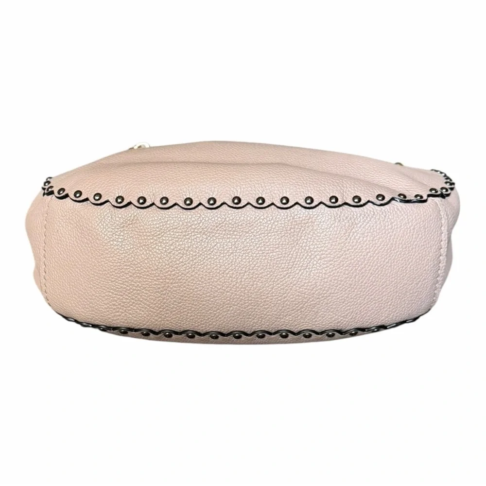 Coach Sutton Hobo Bag Polished Pebble Leather Scallop Rivets Crossbody Style7643 - Picture 5 of 15